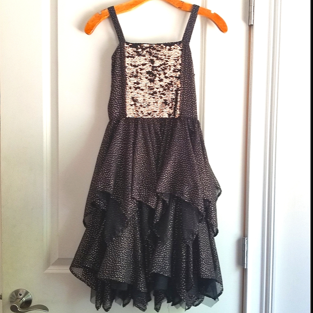 Justice Girls Dress Black Flip Sequin Occa…